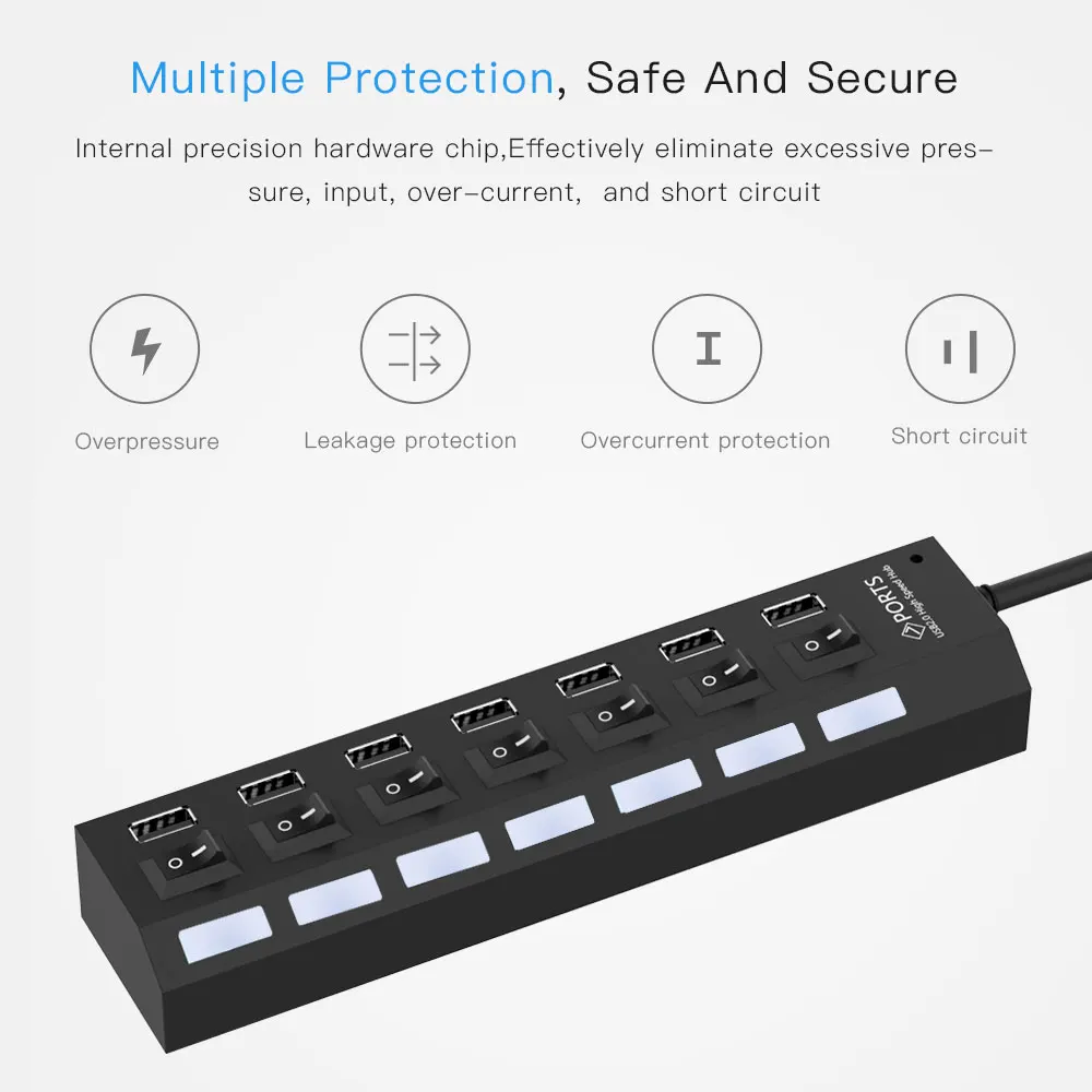 7 Порты и разъёмы Micro usb хаб 2 0 USB разветвитель для планшет ноутбук компьютер