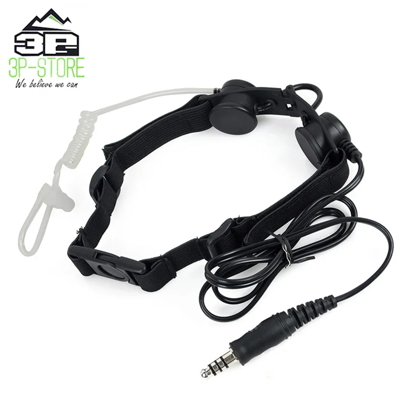 Z Tactical Throat Microphone Headset PTT Portable Radio Mic Neckband Hunting THROAT MIC Earphone WZ033 | Спорт и развлечения