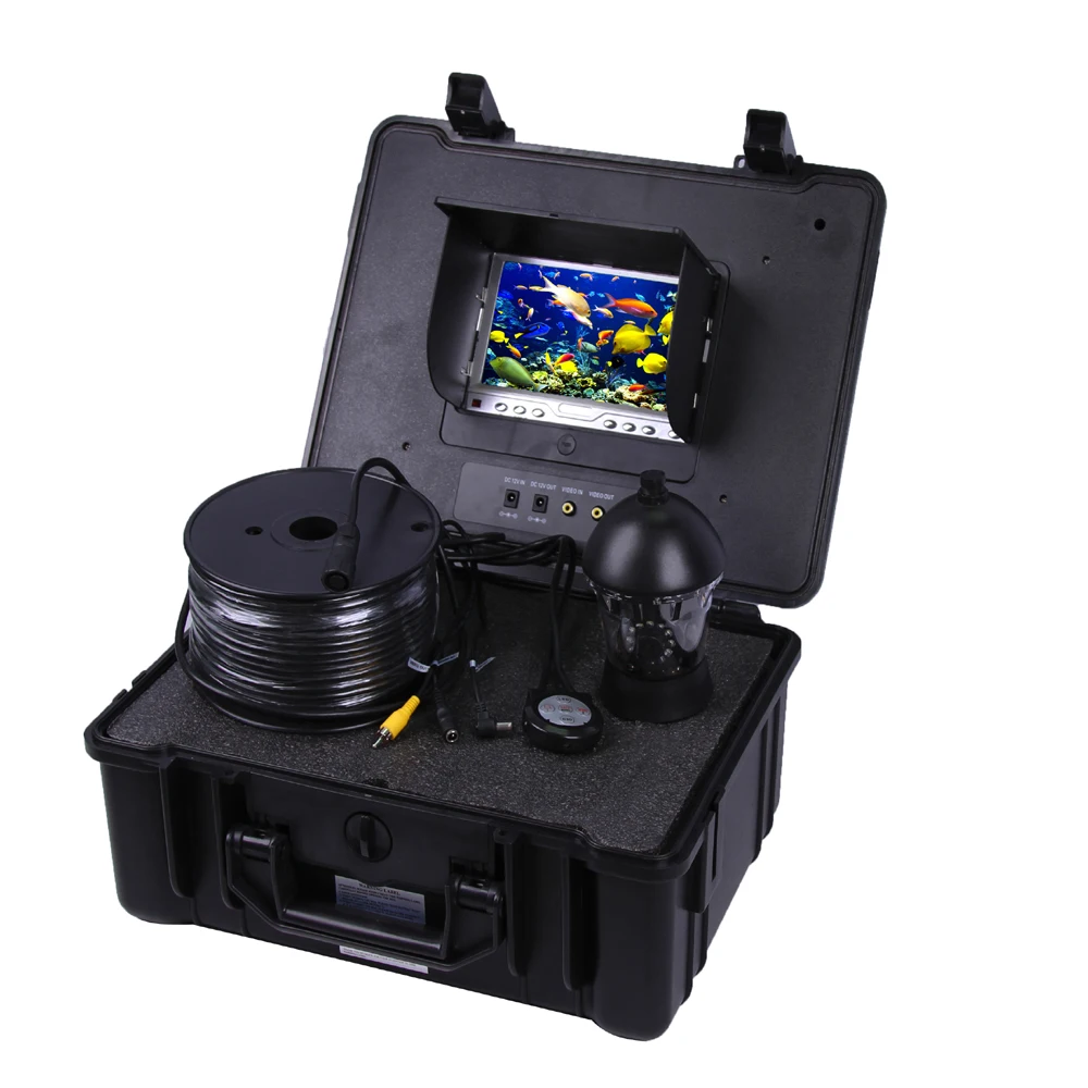 Дешево (1 комплект) 50 м кабель подводная рыболовная камера ИК камера вращение на 360 градусов ночная версия HD камера эндоскопическая система водонеп...