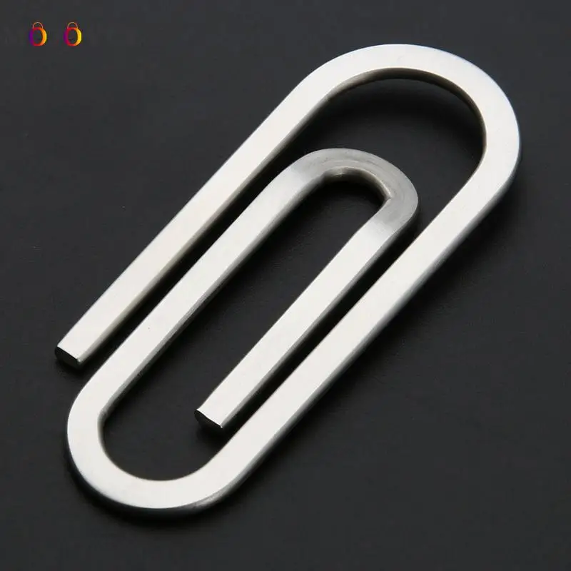 

6.5*2.5CM Stainless Steel Metal Money Clips Paperclip Shape Cash Holder Folder Money Clip
