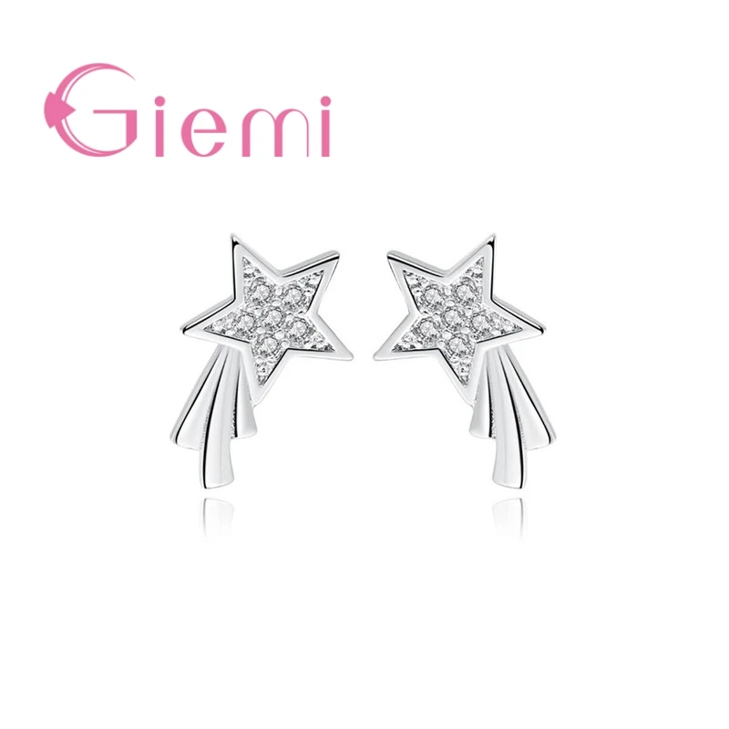 

New Arrivals Delicate Shining Stars Stud Earring Filled Sparkling Austrian Crystals For Women Girls Party Brincos