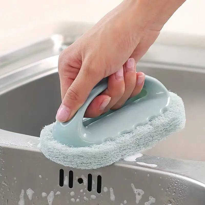 

Bathtub Brush with Handle Bathroom Tile Brush Kitchen Decontamination Brush Pan Sponges for Kitchen Bathroom Cleaning Tools