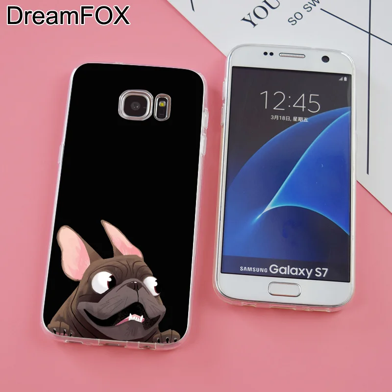 DREAMFOX K055 cute dog Soft TPU Silicone Case Cover For Samsung Galaxy Note S 6 7 8 9 Edge Plus Grand Prime |