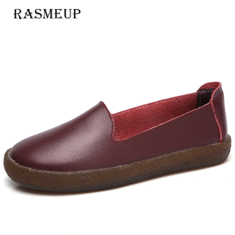 Женская обувь на плоской подошве из натуральной кожи RAMEUP весенние Лоферы без