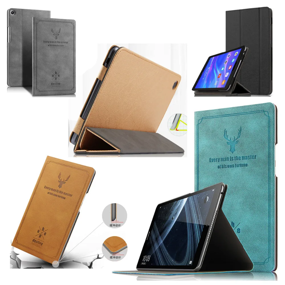 Кожаный чехол с откидной крышкой и подставкой для Huawei MediaPad M5 Lite 8 0 T5 магнитной