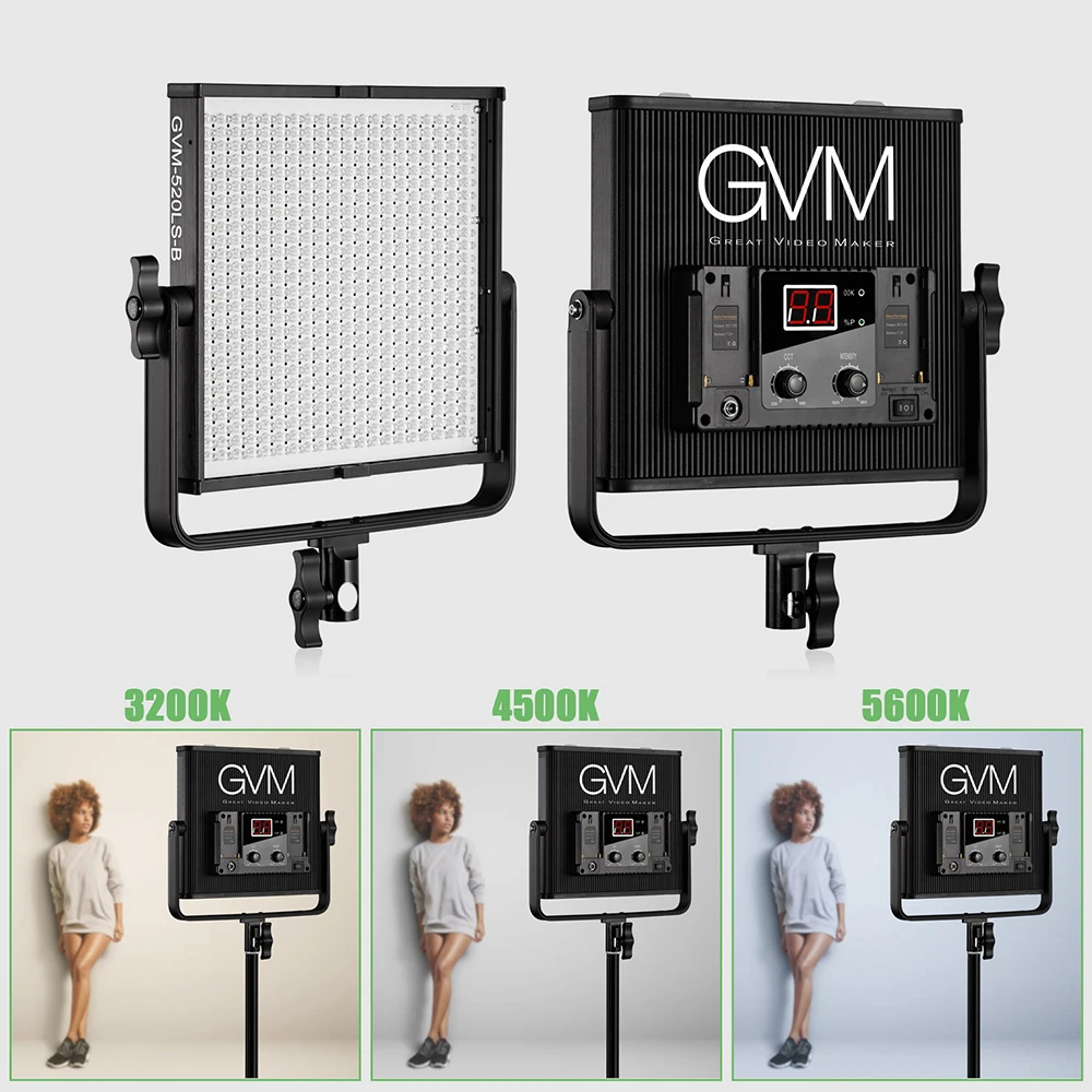 Двухцветная LED панель GVM с регулируемой яркостью и корпусом из алюминиевого