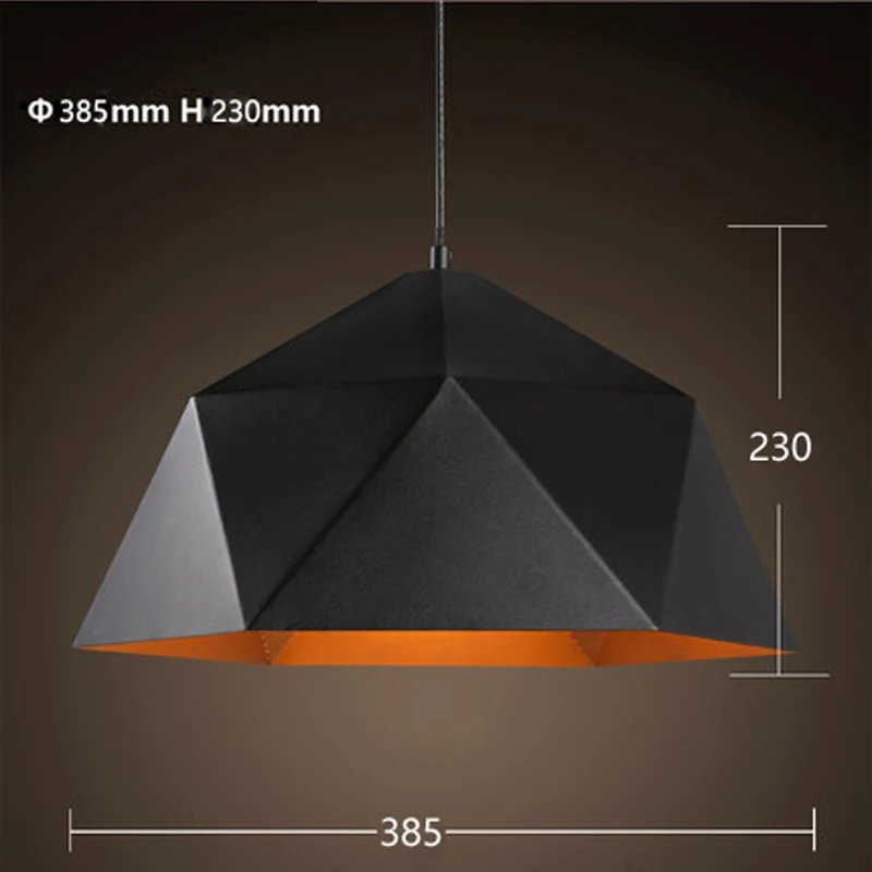 D Black Medium Современный Железный подвесной светильник, винтажный E27 подвесной светильник, лофт, украшение, подвесной светильник, подвесной светильник s - Цвет корпуса: D Black Medium