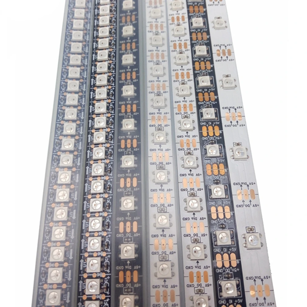 Светодиодная лента ws2812b ws2812 5050smd 60 светодиодов/м черная/белая водонепроницаемая