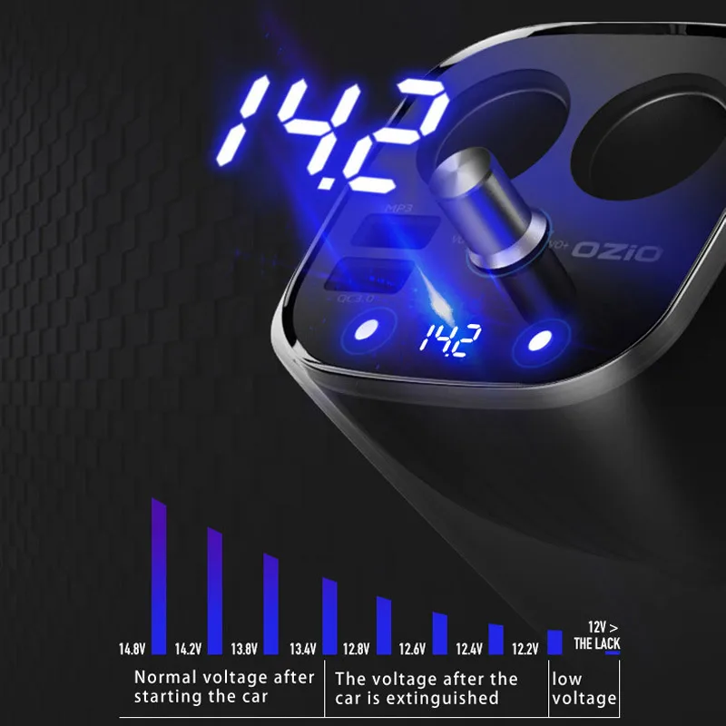 Автомобильное зарядное устройство Bluetooth чашка USB зарядка 2 зарядный разъем для