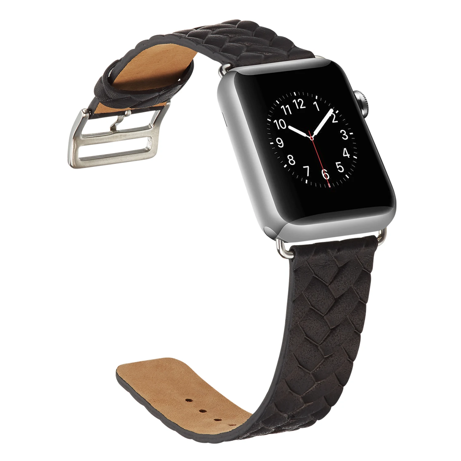 ZLIMSN Watch Accessories Applicable To Apple Genuine Leather Strap Woven Pattern 42mm 38mm For Apple Watch Series 4 3 2 1 iWatch