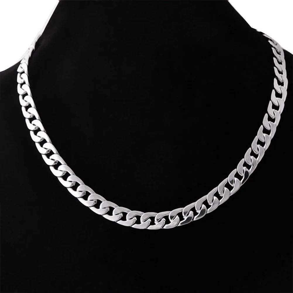Fashion Simple Men Twist Oblate Wide Chain Necklace Party Jewelry Birthday Gift New punk zilveren kettingen edelstahl halskette