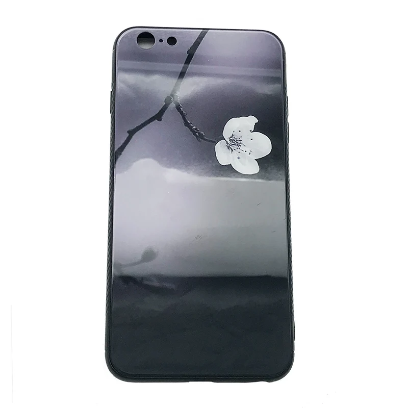 Закаленное Стекло задняя крышка TPU край чехол для iPhone 6 S плюс Мрамор рисунком Coque