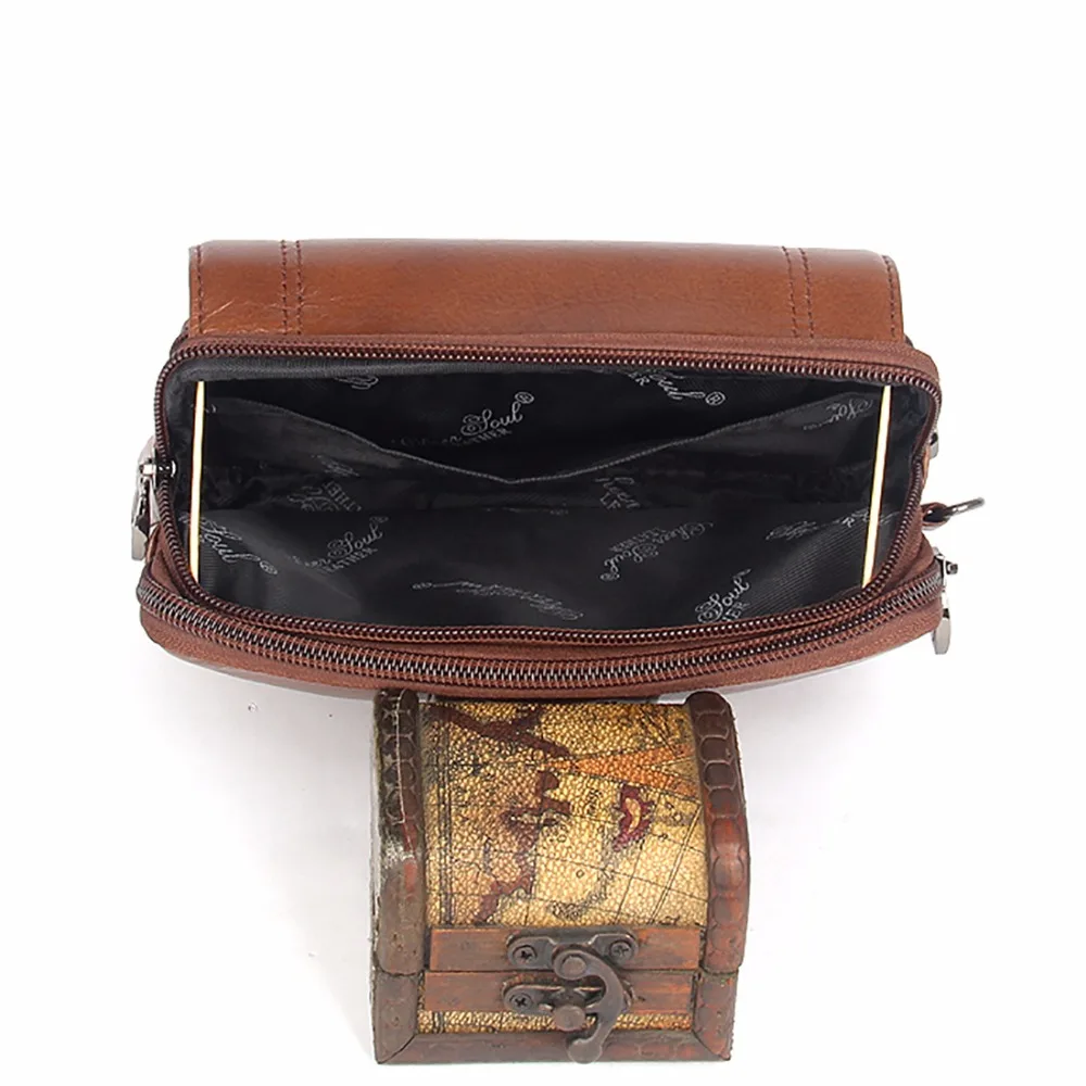 Из натуральной кожи мужская сумка клатч на запястье удобно поясные сумки