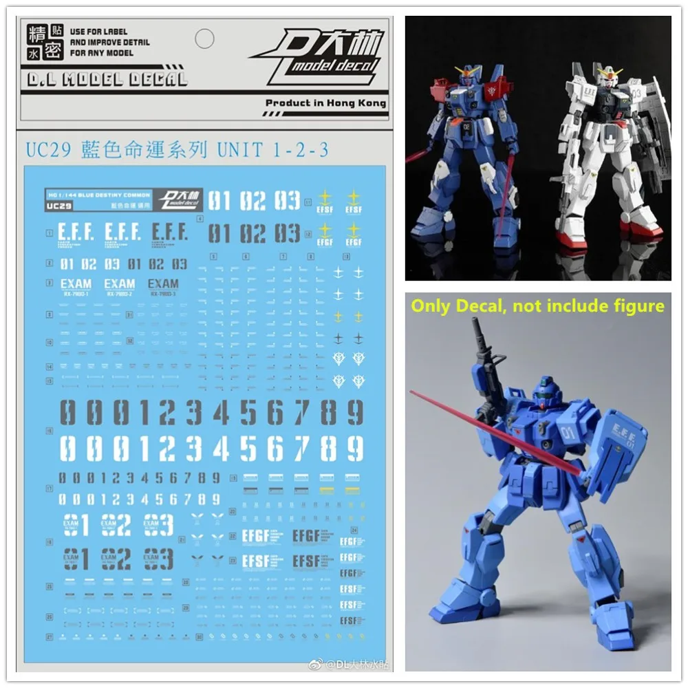 D.L высокое качество переводная водяная паста для Bandai RG 1/144 RX 79BD 1/2/3 экзамена Blue festy