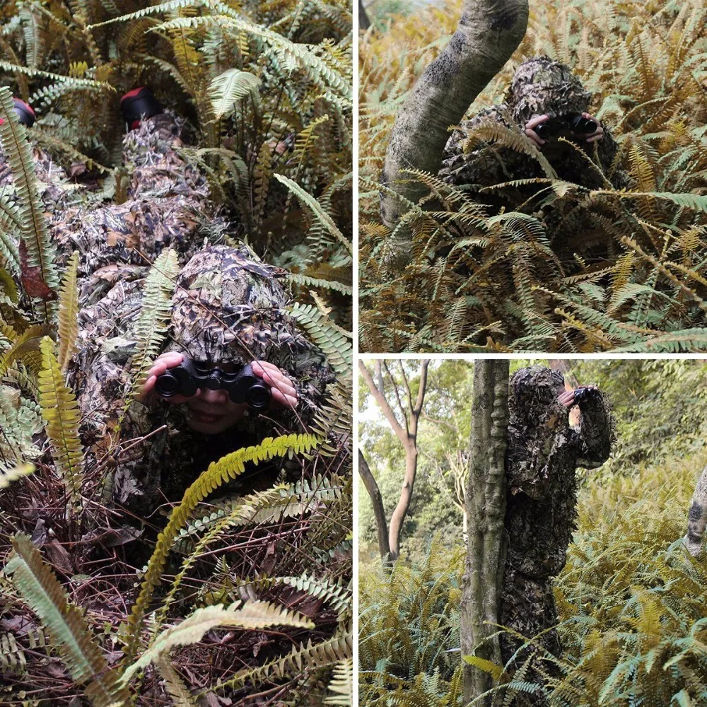 3D Ghillie Suit Leaf Woodland Camouflage Clothing Hunting Army Sniper Military Clothes and Pants for Jungle | Спорт и развлечения