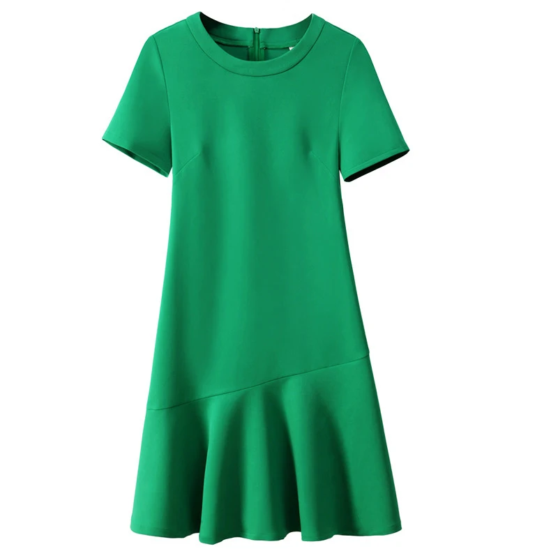 

2019 spring women's new dress in the long section commute large size was thin self-cultivation A word summer dress m43