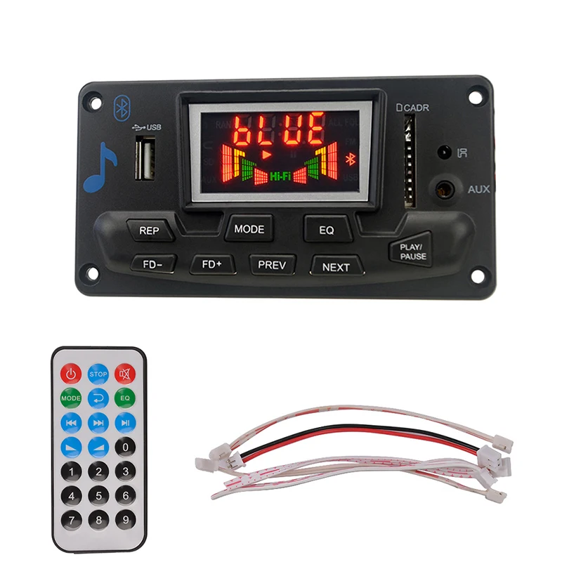 Mp3 плеер аудиомодуль с поддержкой FM радио AUX USB отображением текста 12 В ЖК дисплей