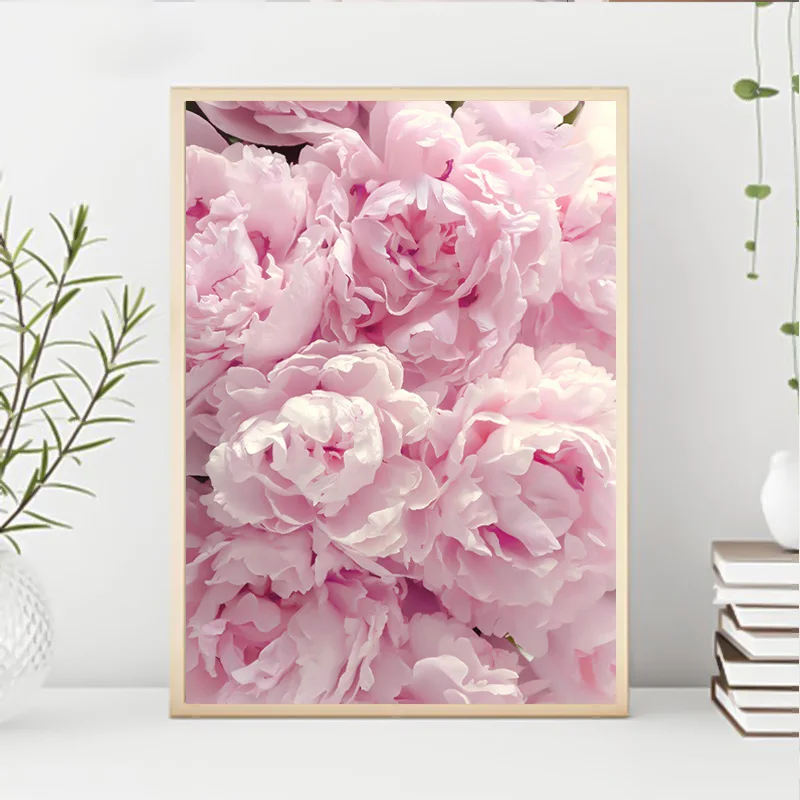 

Nordic Scandinavian Minimalist Floral Peony Flower Canvas Painting Posters and Prints Wall Art Pictures for Home Decoration