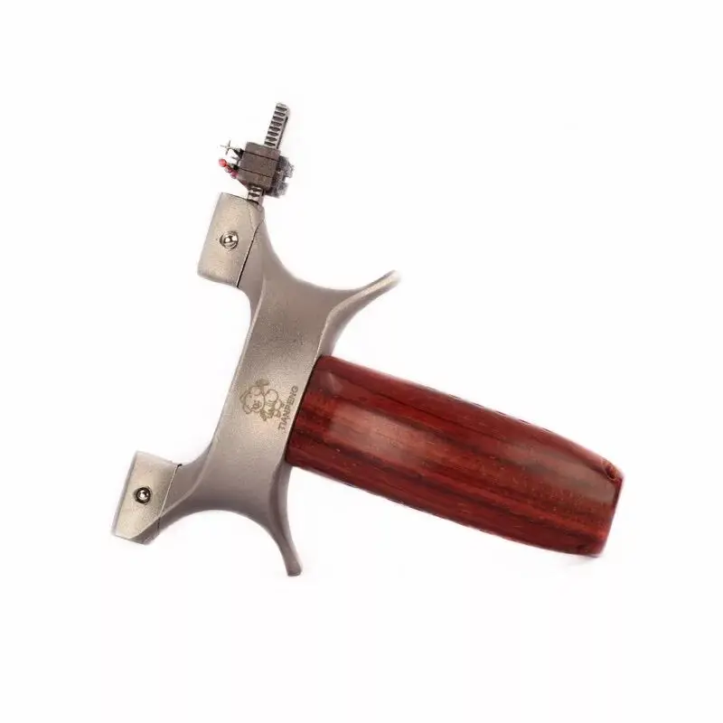 Рогатка охотничья из нержавеющей стали с деревянной ручкой и плоской резиновой