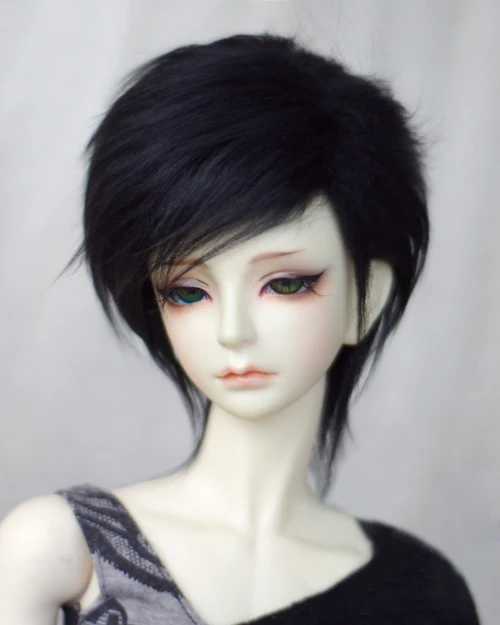 Парик из меха для куклы 1/3 1/4 1/6 BJD DD SD MSD MDD YOSD черные парики средней длины|Куклы| |