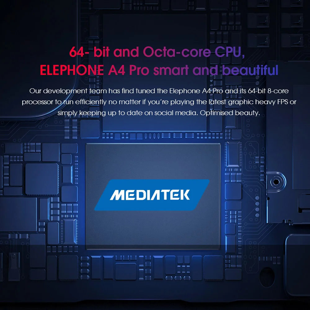 Мобильный телефон Elephone A4 Pro 4G, 5,85 дюймов, MT6763, четыре ядра, Android 8,1, 4+ 64 ГБ, 6мп+ 8МП камеры, 3000 мА/ч, боковой отпечаток пальца, сотовый телефон