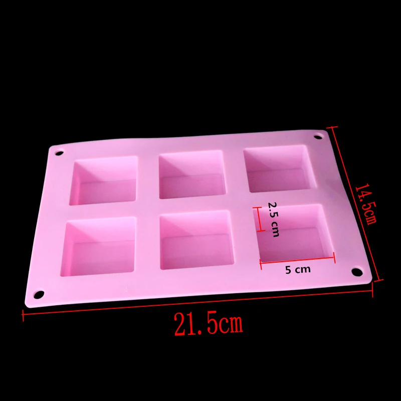 1 шт. 6 отверстий квадратное ручное мыло холодного приготовления силиконовая