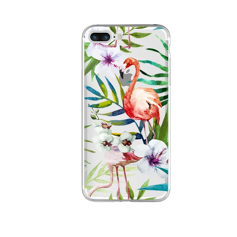 ZUCZUG мягкий цветной чехол с фламинго для iPhone 6 6S 5 5s SE 7 7Plus Фламинго прозрачные