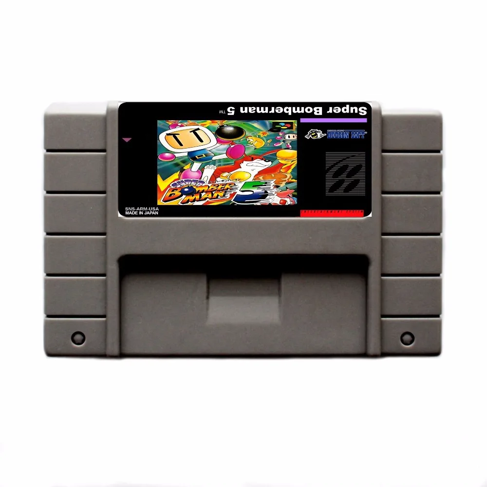 Супер Bomberman 5 16 бит большой серый карточная игра для США NTSC игры|16 bit|16 bit game cardbit card |