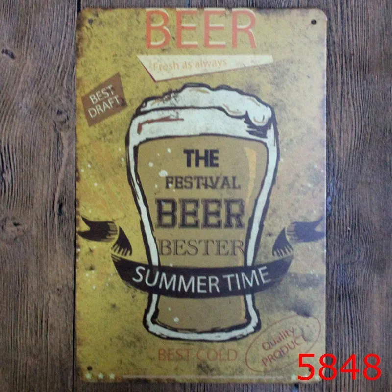 Мужская пещера винтажный металлический постер с удовольствием холодное пиво