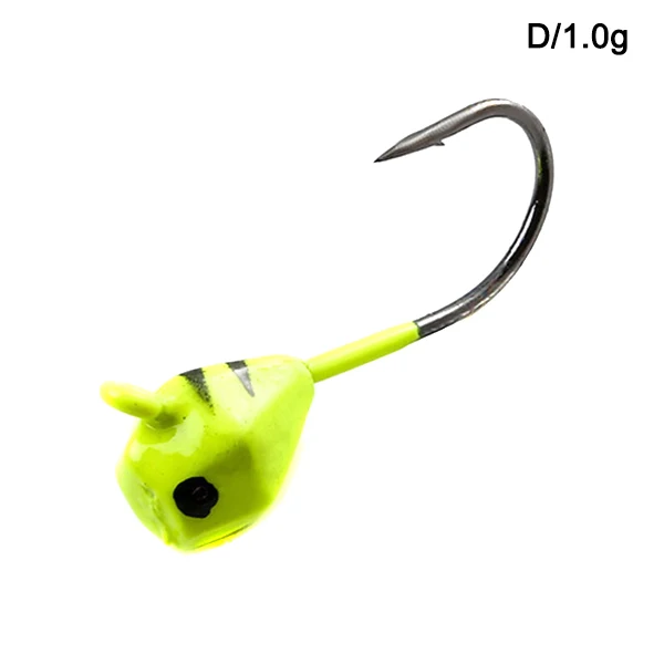 D 1g 5 Pcs Winter Ice Fishing Hook Lure Mini Metal Bait Fish Head Hook Bait Jigging Fishing Tackle KH889 - Цвет: D 1g