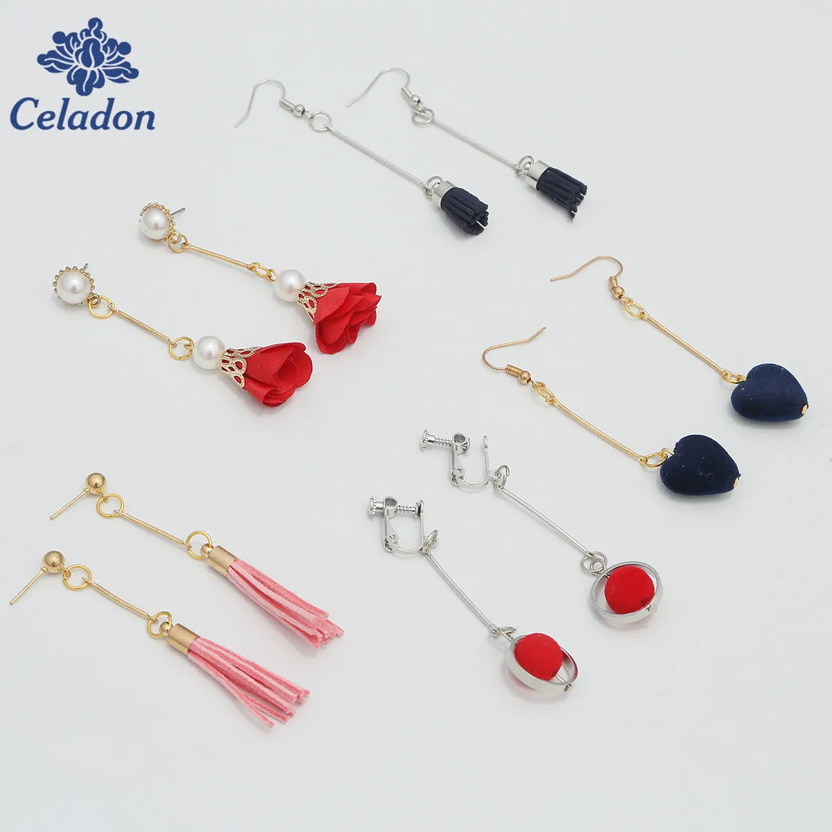 50 штук упак. двухцилиндровый шатун металлические серьги зажим для ушей крючок