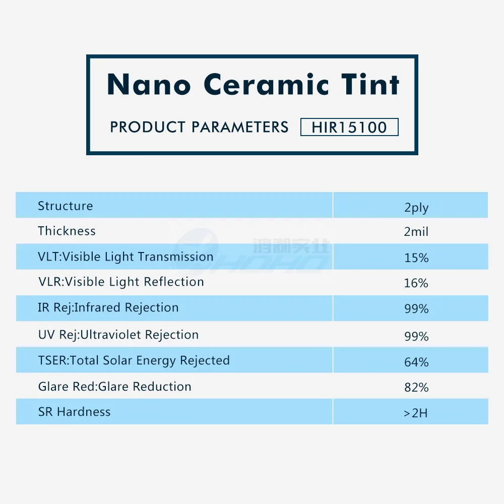 Высокая отвод тепла анти-scrach черный окна тонирование Плёнки 15% VLT Nano Керамика окна Плёнки hir15100 1.52x20 м/5ftx65ft