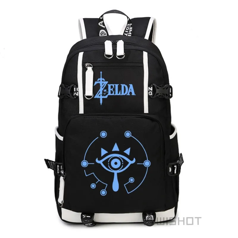 WISHOT The Legend of Zelda: Дыхание Дикого ссылка рюкзак Многофункциональный USB зарядки световой мешок - Цвет: Black5