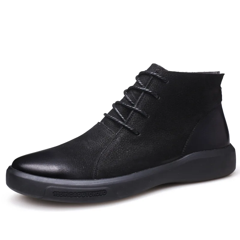 Genuine Leather Men Boots Autumn Winter Ankle High Top Shoes Outdoor Casual Leisure Fashion Riding 2.5a |