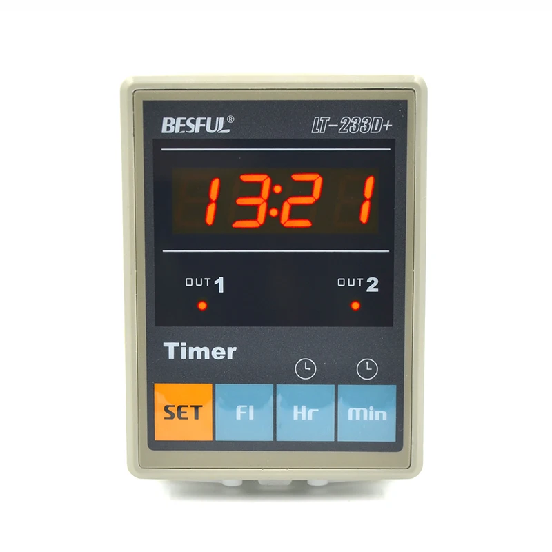 

LT-233D+ digital panel timer with can set 3 periods for each output per day 00:00~23:59 multi periods timer meter