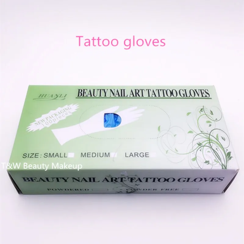 100 шт. одноразовые латексные тату перчатки среднего размера|tattoo & body art|gloves