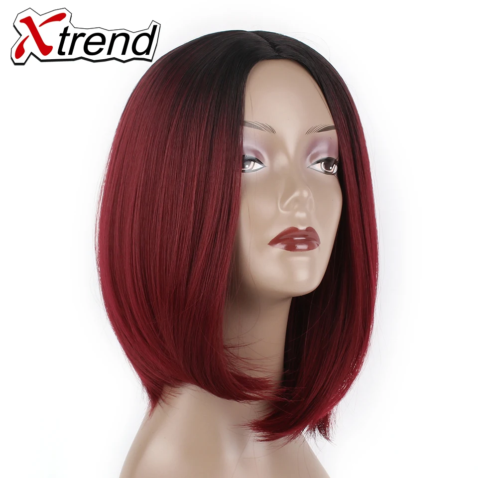Xtrend синтетический парик девушку Боб короткий плечо Ombre 10 цветов высокое