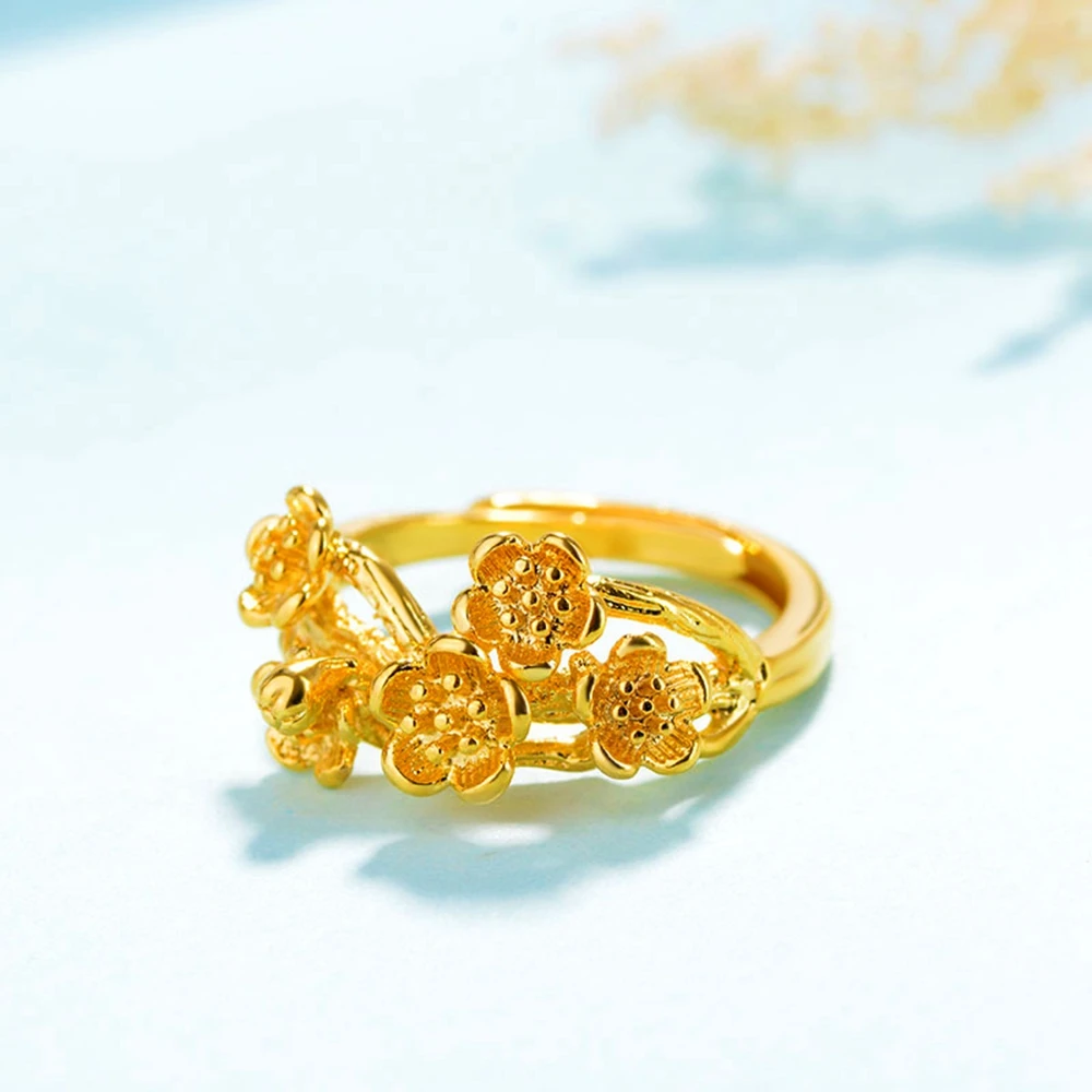 Изысканные браслеты в форме цветка браслет с желтым золотом + аксессуары для