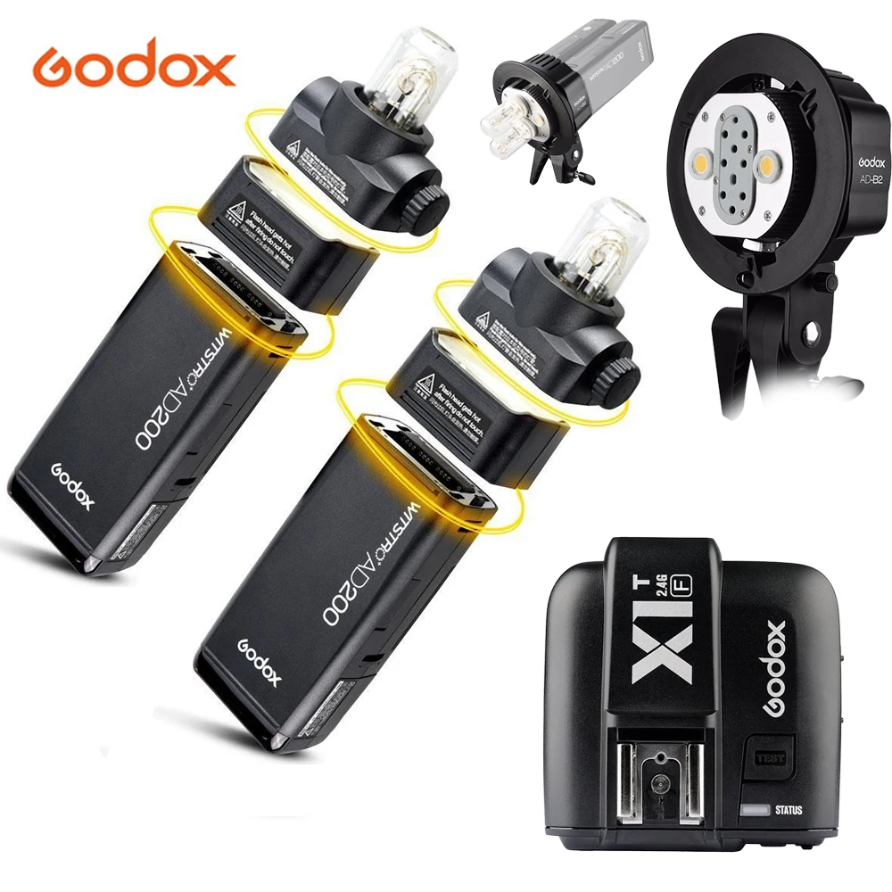 Godox карман Открытый Вспышка 2x AD200 2.4 г Беспроводной 200ws TTL HSS 1/8000 s синхронизации + ad b2