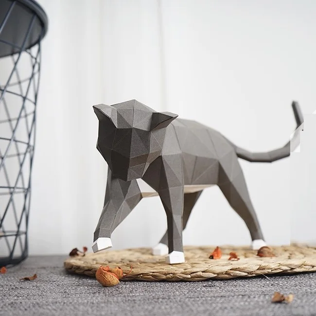 Прекрасный кот бумага 3D DIY материал ручной работы творческий домашний стол Декор реквизит#1156 ручной работы милые геометрические бумажные фигурки