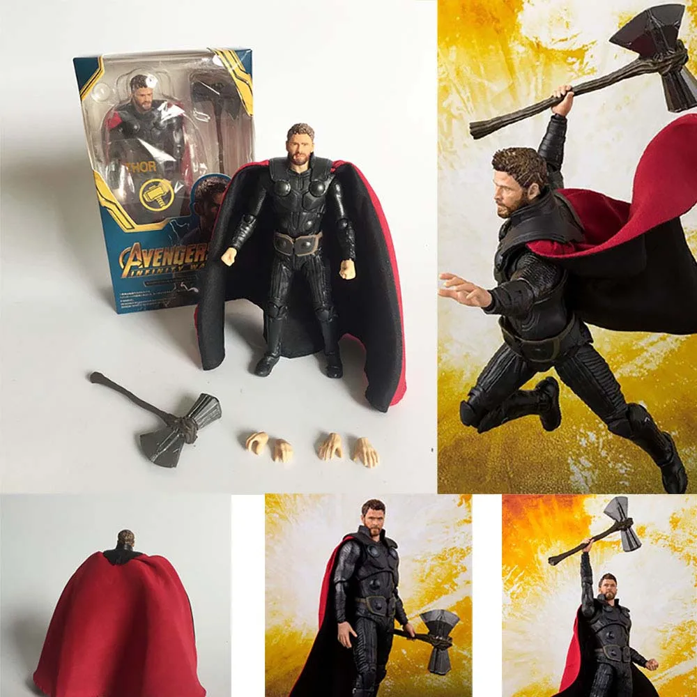 Красный Figuarts Мстители Endgame 4 Infinity War Тор соколиный глаз, Черная Вдова танос Железный ПВХ фигурка Коллекционная модель игрушки подарок - Цвет: Красный