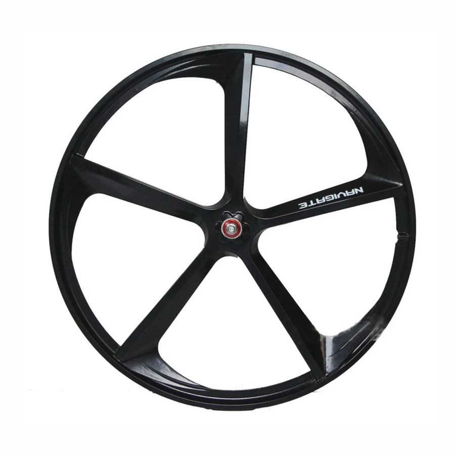 Front wheel 700C колеса с фиксированной передачей, колеса для велосипеда, диски, 5 спиц, колеса из магниевого сплава, Аксессуары для велосипеда, fixie велосипед Mag TRI, переднее заднее колесо - Цвет: Front wheel