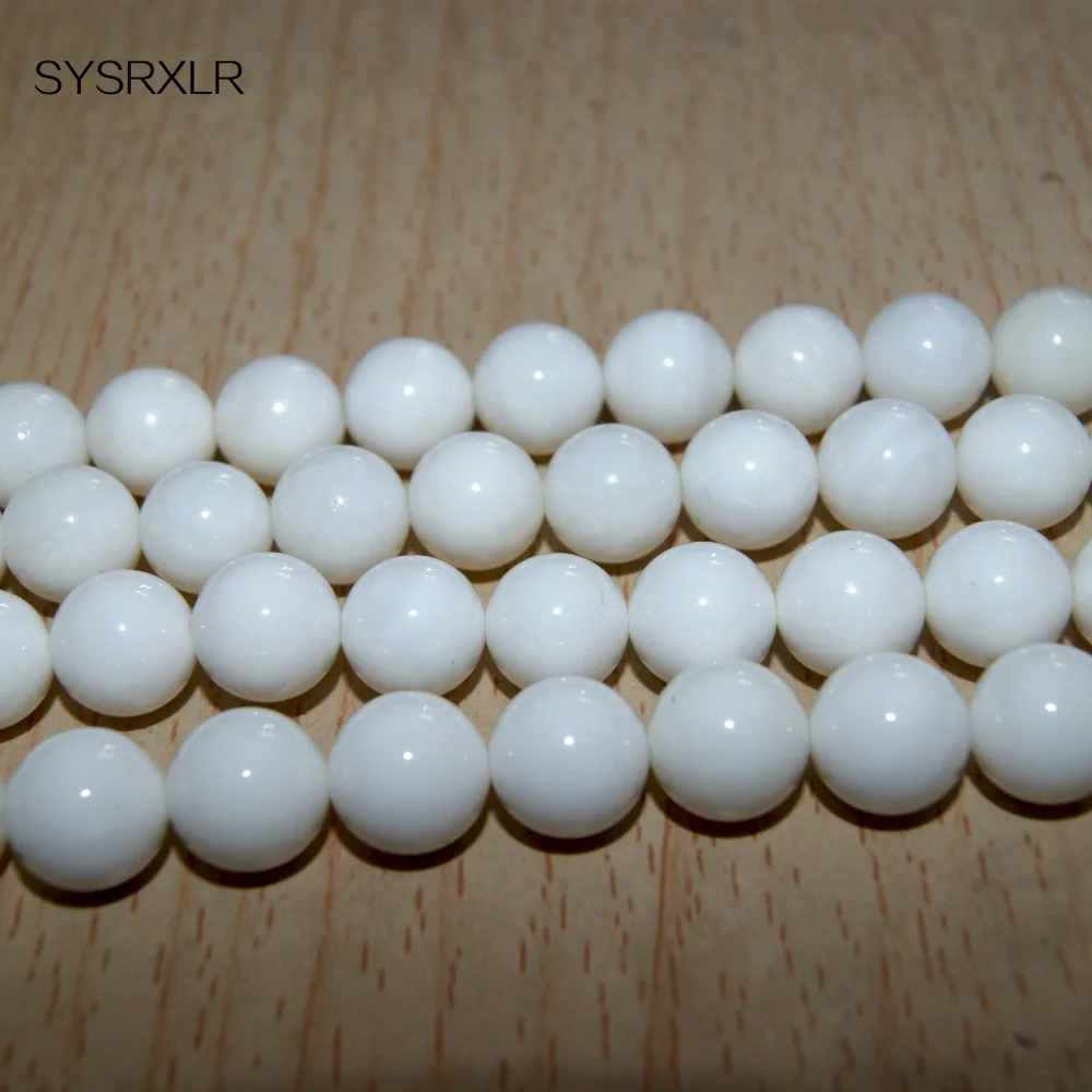 Оптовая продажа модные бусины из натурального белого камня для изготовления