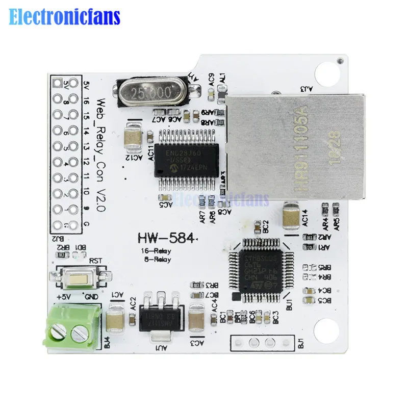 Сетевое реле управления ENC28J60 28J60 W5100 RJ45 переключатель 5 В модуль Интернет-реле Wi-Fi