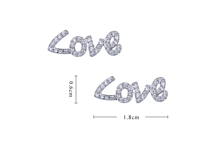 Новое поступление 2016 модные ювелирные изделия алфавит любовь цвет белого золота