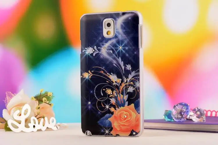 New Arrival! exquisite 3D three-dimensional relief Phone Case Ultra Thin plastic Diamond For Samsung Galaxy Note3 N9000 |
