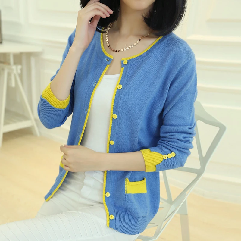 Женский кашемировый шерстяной свитер облегающий кардиган с О-образным вырезом