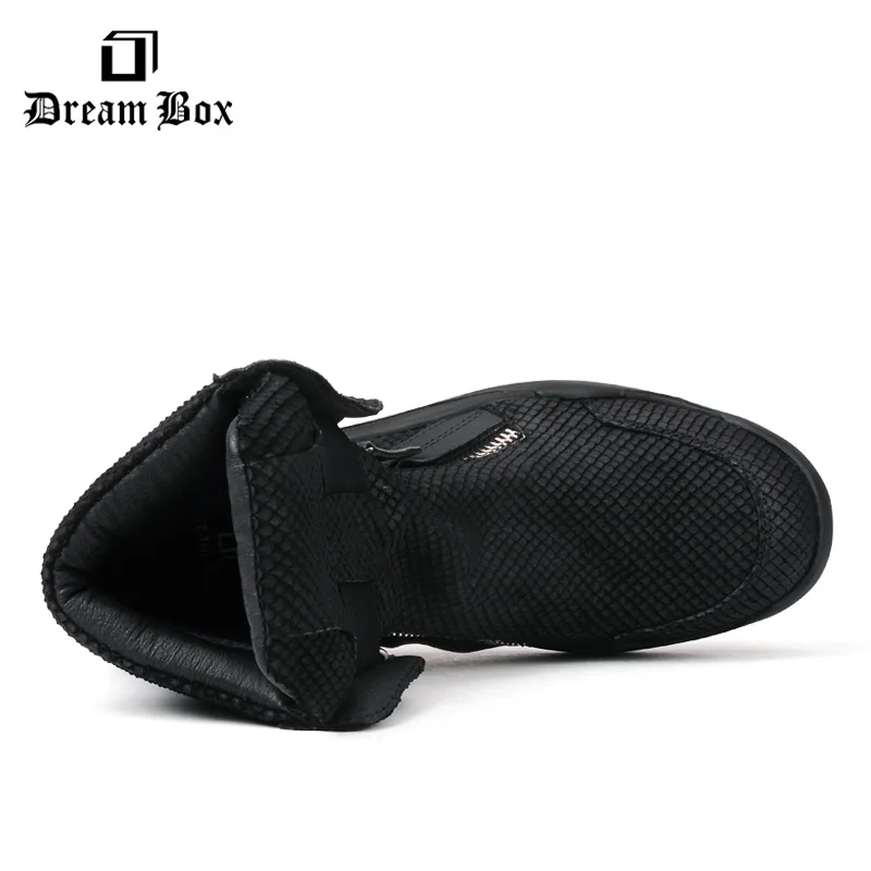 Men's Nubuck Leather Desert Martin High Casual Shoes Korean Thick Platform Tide | Обувь