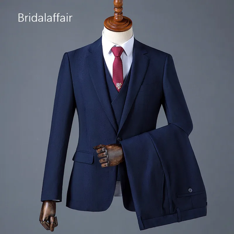Bridalaffair темно синий цвет костюм для мужчин набор костюмы на выпускной свадьбу Slim