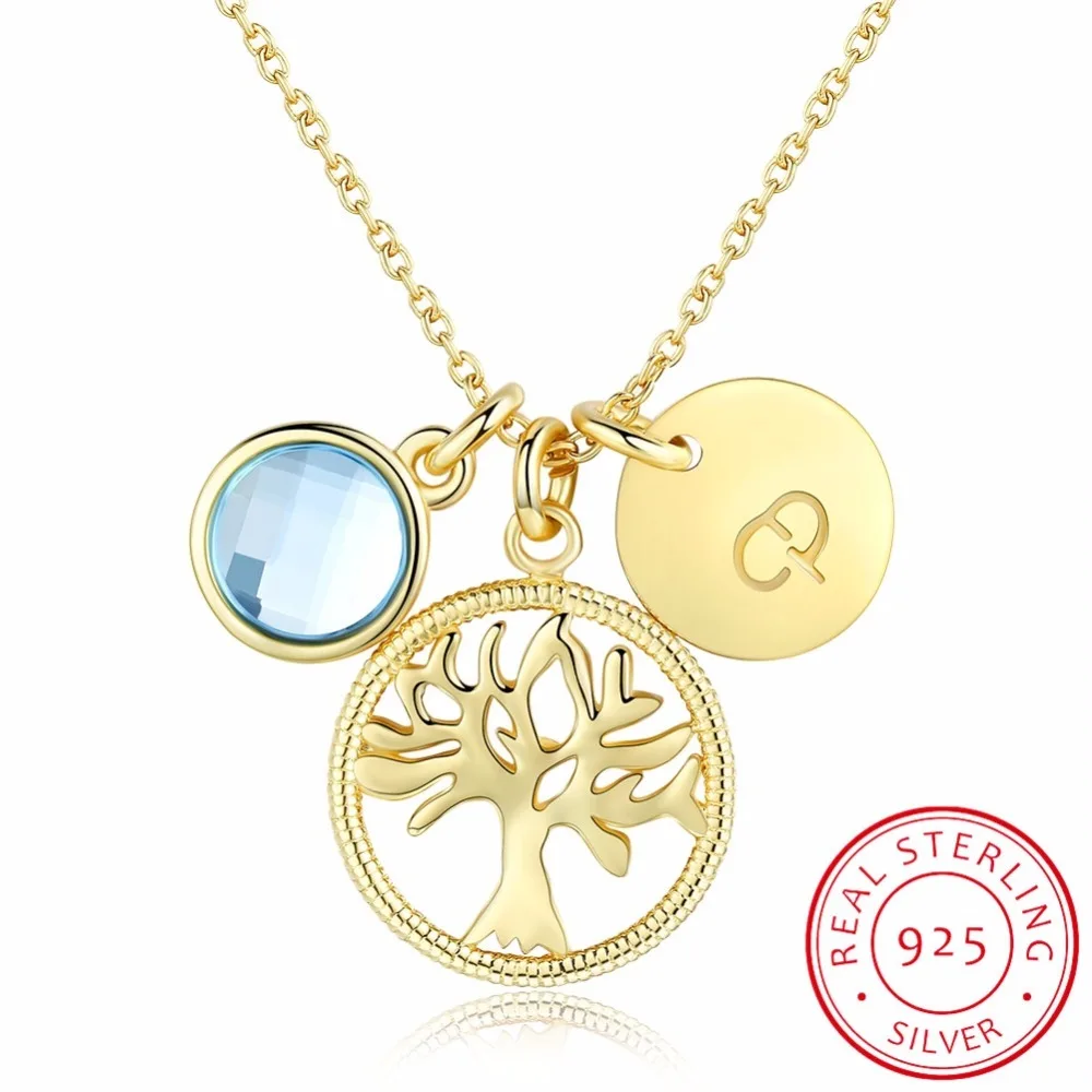 Lekani дизайн кристалл от Swarovski Glod Color Life Tree Круглый кулон ожерелья для женщин